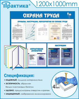 С07 Стенд охрана труда (с перекидной системой) (1300х1000 мм, пластик 3 мм, Прямая печать на пластик) - Стенды - Стенды по охране труда - магазин "Охрана труда и Техника безопасности"